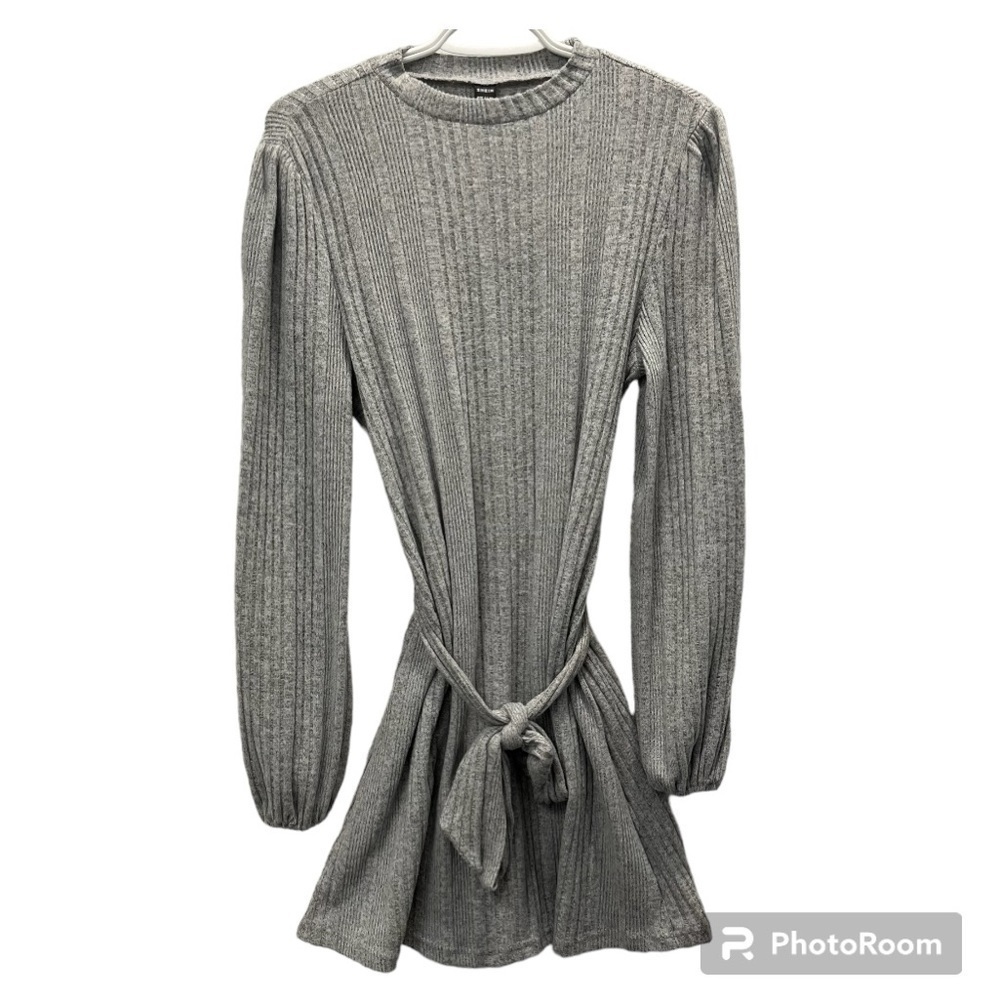 Grey tie up tunic sweater size small